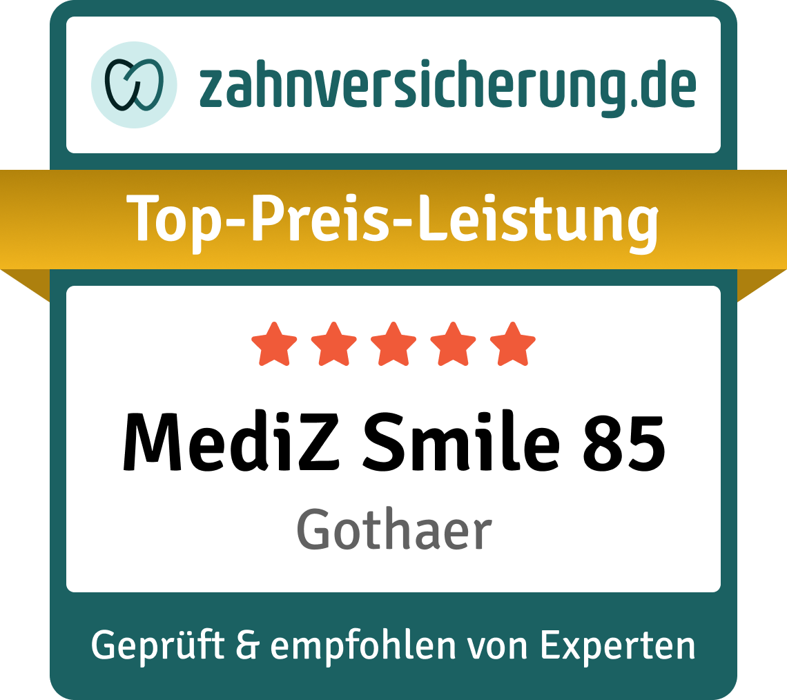 zahnversicherung.de Siegel Top-Preis-Leistung Gothaer MediZ Smile 85